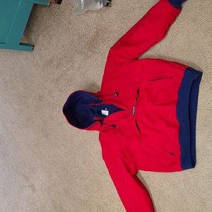 Lands End jacket men M made in the USA. Color red in great condition.